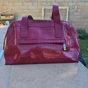 Women's Crocodile-Embossed Red Bag